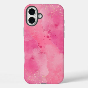 Coques iPhone 16 Plus Linktree Aquarelle Rose