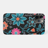 Coques Case-Mate iPhone Linoprint coloré motif floral (Dos (Horizontal))