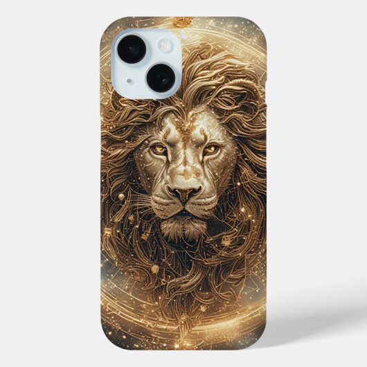 Coques Case-Mate iPhone Lion artistique avec Golden Géométrique (Verso)
