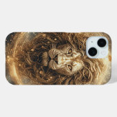 Coques Case-Mate iPhone Lion artistique avec Golden Géométrique (Verso (horizontal))