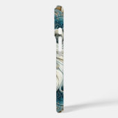 Coques Case-Mate iPhone Lion blanc Turquoise Floral bleu Majestic (Verso / Gauche)