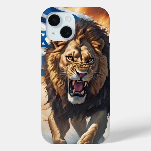 Coques Case-Mate iPhone Lion De Fierce Avec Drapeau Israélien (Verso)