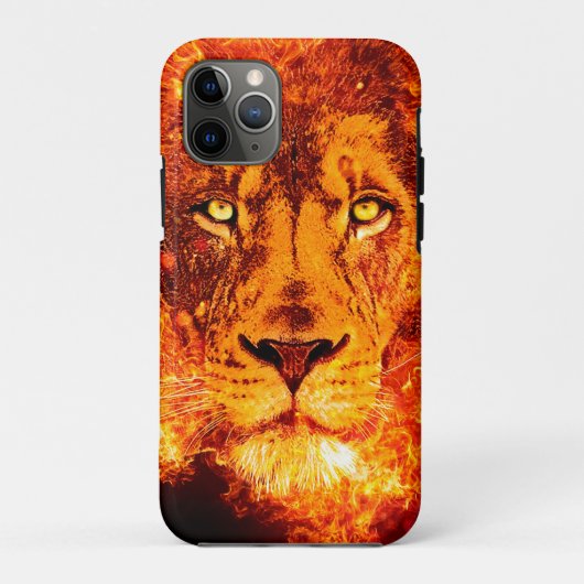 Coques Case-Mate iPhone Lion de Juda Rouge Orange Flammes noires (Dos)
