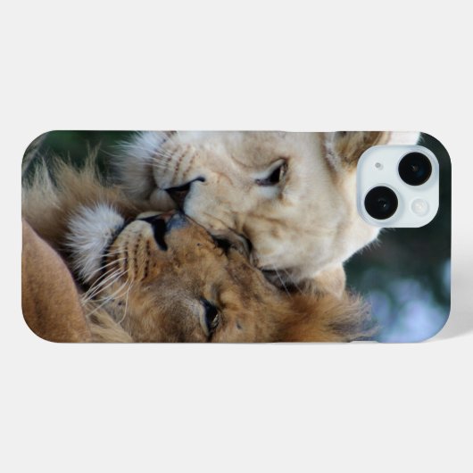 Coques Case-Mate iPhone Lion et lionne qui s'étourdissent (Verso (horizontal))
