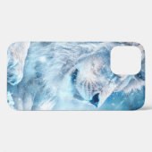 Coques Case-Mate iPhone Lion neige couché animal d'art (Verso (horizontal))