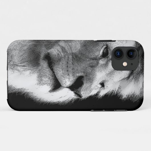 Coques Case-Mate iPhone Lion noir blanc (Dos (Horizontal))