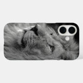 Coques Case-Mate iPhone Lion noir et blanc - Animal sauvage (Verso (horizontal))