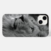 Coques Case-Mate iPhone Lion noir et blanc - Animal sauvage (Verso (horizontal))