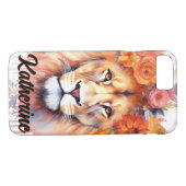 Coques Case-Mate iPhone Lion Pastel Fleurs Safari Aquarelle Savannah Chat (Dos (Horizontal))