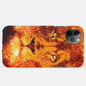 Coques Case-Mate iPhone Lion Visage Flamboyant Rouge Noir Orange (Dos (Horizontal))