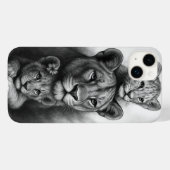 Coques Case-Mate iPhone Lionne & Lionceaux (Verso (horizontal))
