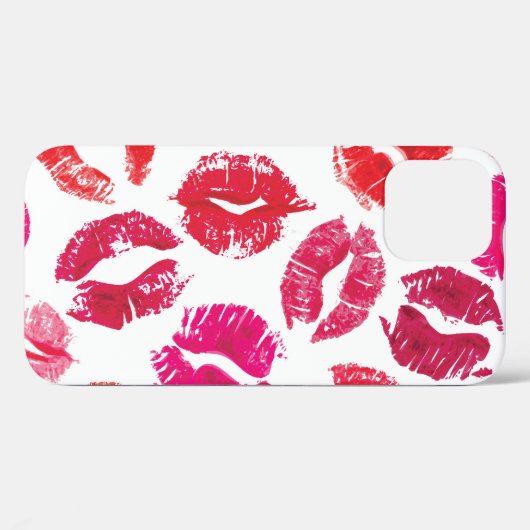 Coques Case-Mate iPhone Lipstick Baisers Motif sans couture. (Verso (horizontal))