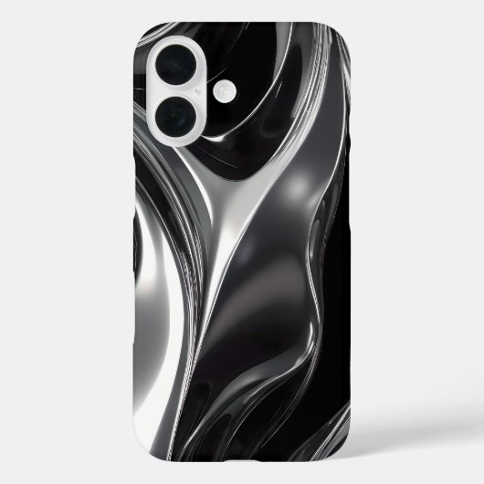 Coques Case-Mate iPhone Liquid Chrome Flow – Abstract Metallic Texture (Verso)