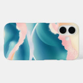 Coques Case-Mate iPhone Liquide de crête de corail Abstrait (Verso (horizontal))