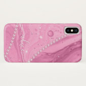 Coques Case-Mate iPhone Liquide rose avec perles         (Dos (Horizontal))