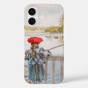 Coques iPhone 16 Lisbet pêche par Carl Larsson, Beaux-arts vintage