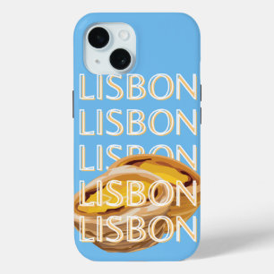 Coque Pour iPhone 15 Lisbonne Travel Art, Bleu, Portugal