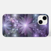 Coques Case-Mate iPhone Lit de fleurs Art Fractal Abstrait tendance brilla (Verso (horizontal))
