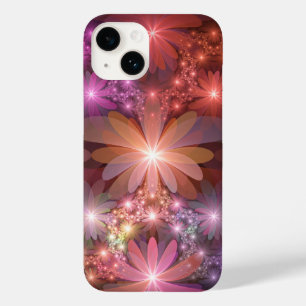 Coque Pour iPhone 14 Lit De Fleurs Coloré brillant Abstrait Fractage Ar