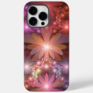 Coque Pour Pour iPhone 14 Pro Max Lit De Fleurs Coloré Brillante Art Fractal Abstrai