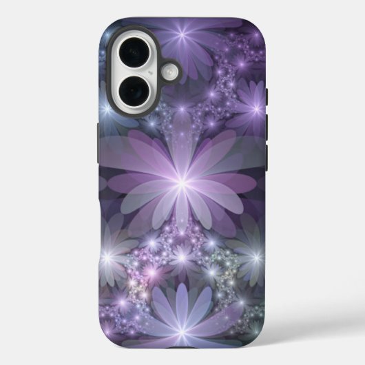 Coques Case-Mate iPhone Lit de fleurs tendance brillant art fractal abstra (Verso)