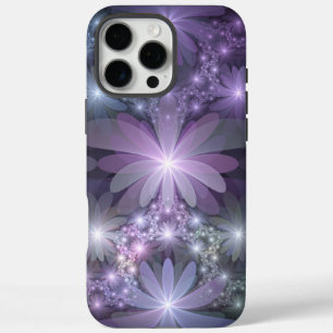 Coques iPhone 16 Pro Max Lit de fleurs tendance brillant art fractal abstra