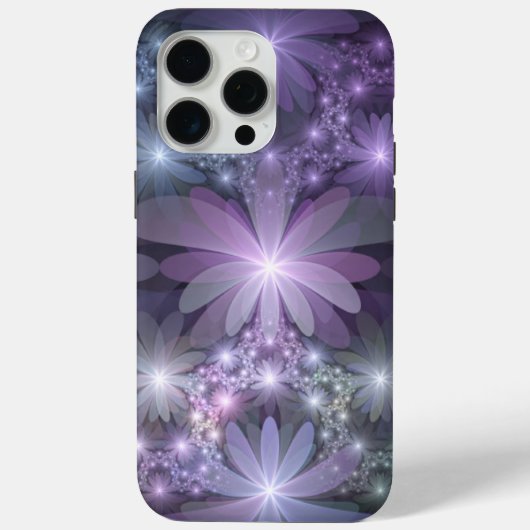 Coques Case-Mate iPhone Lit de fleurs tendance brillant art fractal abstra (Verso)