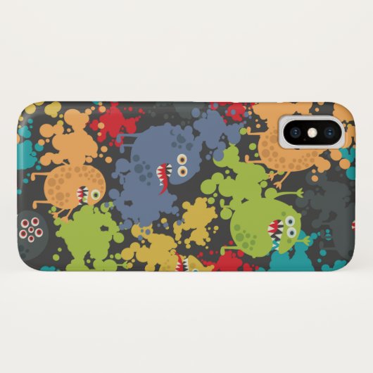 Coques Case-Mate iPhone Little cute funny monsters (Dos (Horizontal))