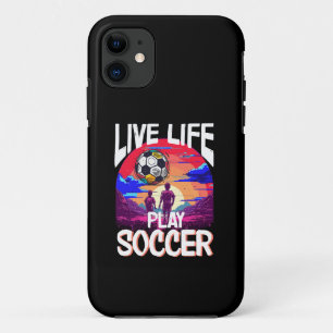 Case-Mate iPhone Case Live Life Jouer Soccer, Soccer Fan Sport Sunset