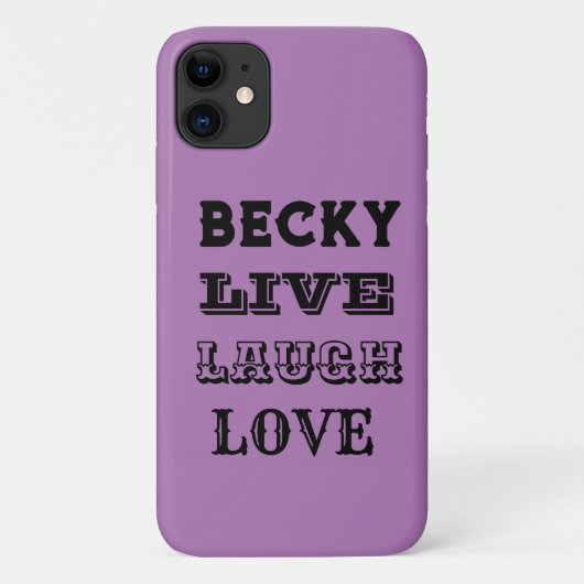 COQUES Case-Mate iPhone LIVE RIGH LOVE NAME PURPLE MODERNE (Dos)