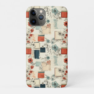 Case-Mate iPhone Case Livre ancien Scrapbook Floral Sépia Corail