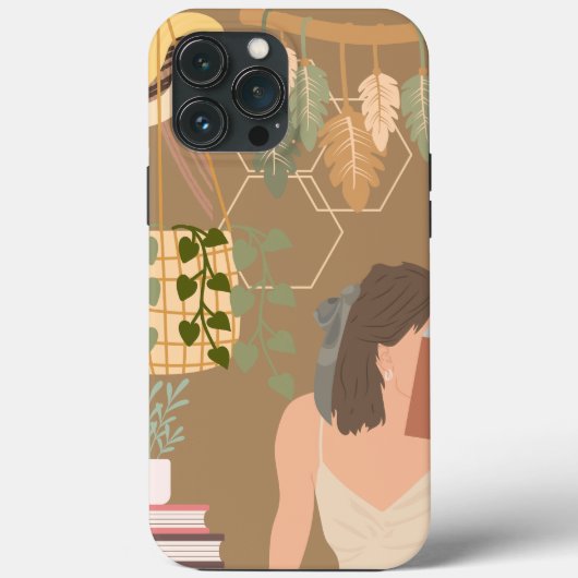 Coques Case-Mate iPhone Livre de lecture de la femme esthétique brune (Verso)