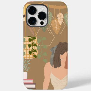 Coque Pour Pour iPhone 14 Pro Max Livre de lecture de la femme esthétique brune