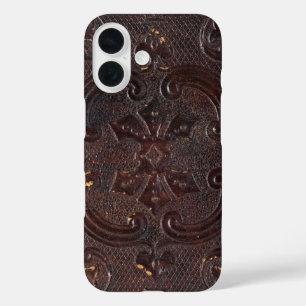 Coques iPhone 16 Livre en cuir ancien déchu