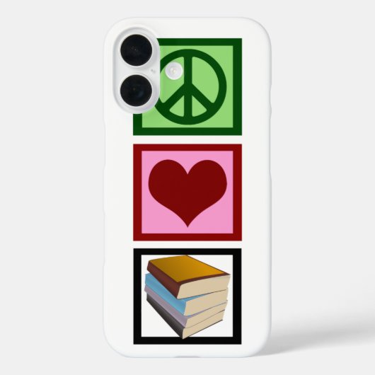 Coques Case-Mate iPhone Livres Peace Love (Verso)