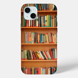 Coque iPhone 15 Mini Livres sur Arrière - plan de bibliothèque