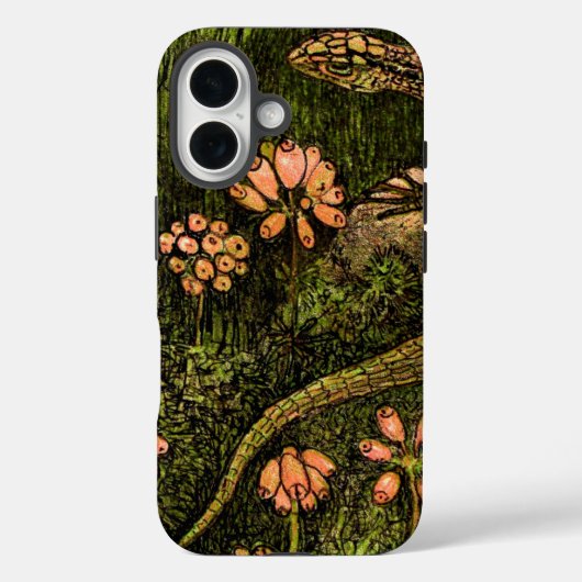 Coques Case-Mate iPhone Lizard et Fleur sauvage de style Art nouveau néerl (Verso)