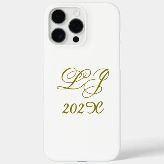 Coques Case-Mate iPhone LJ Monogram Élégant Mariage moderne (Verso)