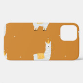 Coques Case-Mate iPhone Llama, arrière - plan orange : motif d'anniversair (Verso (horizontal))