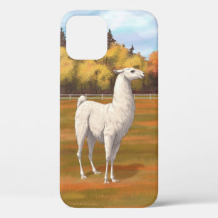 Case-Mate iPhone Case Llama blanche dans les pâturages agricoles d'autom