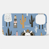 Coques Case-Mate iPhone Llama, Cactus, Motif d'éléments à main. (Verso (horizontal))