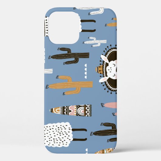 Coques Case-Mate iPhone Llama, Cactus, Motif d'éléments à main. (Verso)