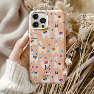 Coques iPhone 16 Pro Llama Llama Cute Llama Motif rose