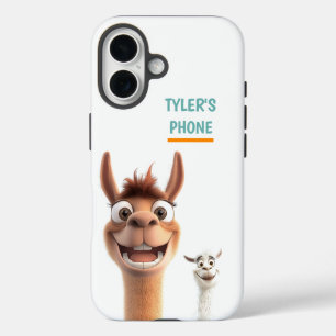 Coques iPhone 16 Llama personnalisée avec nom