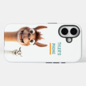 Coques Case-Mate iPhone Llama personnalisée avec nom (Verso (horizontal))