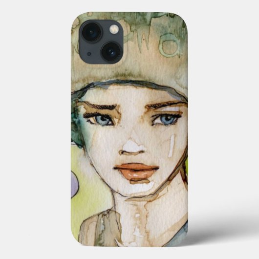 Coques Case-Mate iPhone llustration d'une belle, sensible fille (Verso)