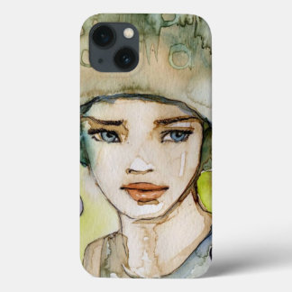 iPhone 13 Case llustration d'une belle, sensible fille