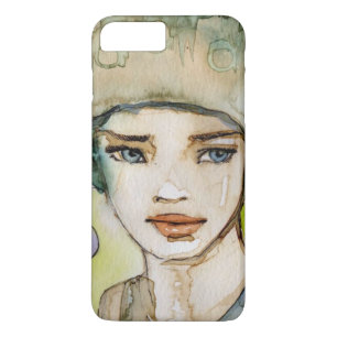 Coque iPhone 8 Plus/7 Plus llustration d'une belle, sensible fille