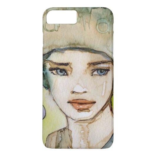 Coques Case-Mate iPhone llustration d'une belle, sensible fille (Dos)