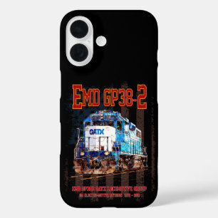 Coques iPhone 16 Locomotive diesel EMD GP38-2 et drapeau américain